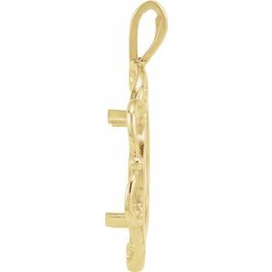 14K Yellow Gold 13 Mm Tab Back Polished Coin Frame Bezel Pendant