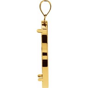14K Yellow Gold 34.3 Mm Tab Back Polished Coin Frame Bezel Pendant