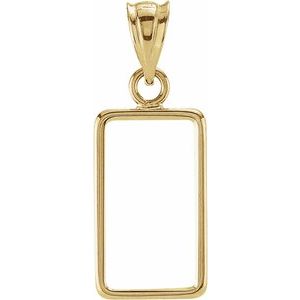 14K Yellow Gold Coin Frame Bezel Pendant Mounting for 15x8.5x.65 mm Credit Suisse
