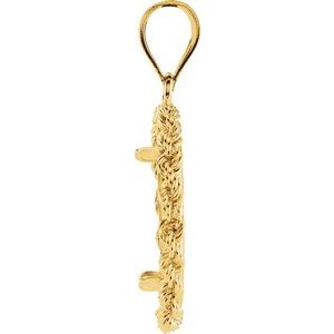 14K Yellow Gold Rope Coin Frame Bezel Pendant Mounting for 16.5x1.1 mm Coin