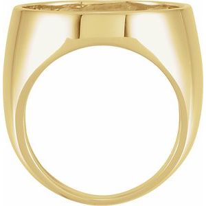 14K Yellow Gold 21.4 Mm Bezel Set Polished Coin Frame Bezel Ring Mounting Size 11