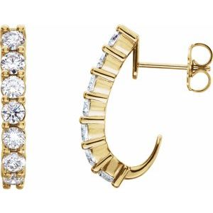 14K Yellow Gold Round 2.4 Mm 3/4 Ctw Lab Grown Diamond Earrings