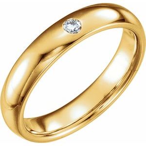 14K Yellow Or White Or Rose Gold Or Platinum Natural Diamond Gypsy-Set Comfort-Fit Band