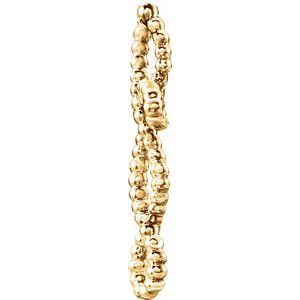 14K Yellow Gold 21.1 X 14.2 Mm Polished Beaded Cross Pendant