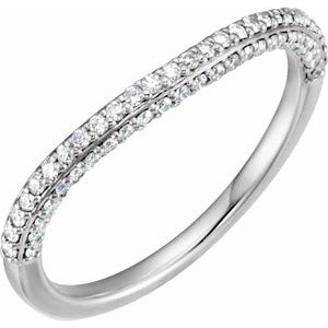14K White Gold Round 1 Mm Polished Natural Diamond Matching Band Size 7