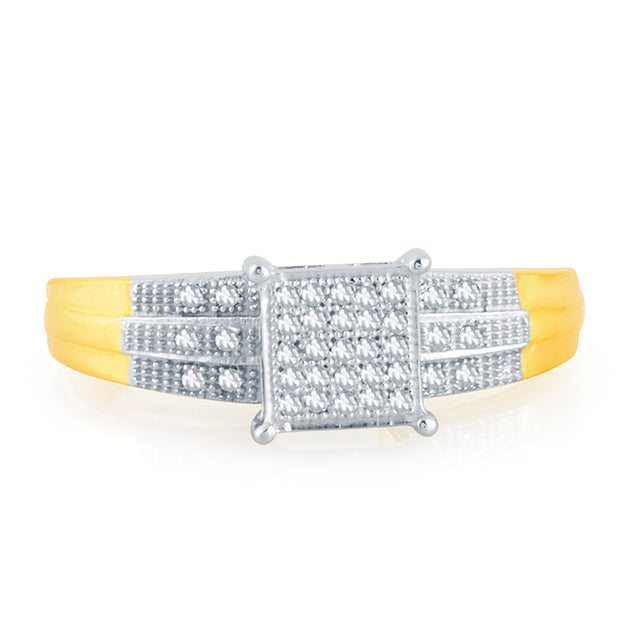 10K Yellow Gold 0.12 Cttw Diamond Ladies Micropave Ring