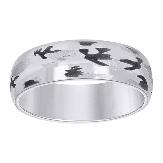 Tungsten Camouflage Military Dome Mens Comfort-fit 8mm Sizes 7 - 14.5 Wedding Band
