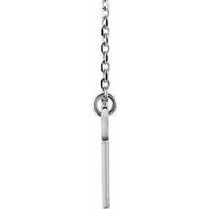 Sterling Silver 30 X 19 Mm 16-18 In Polished Engravable Sideways Cross Necklace