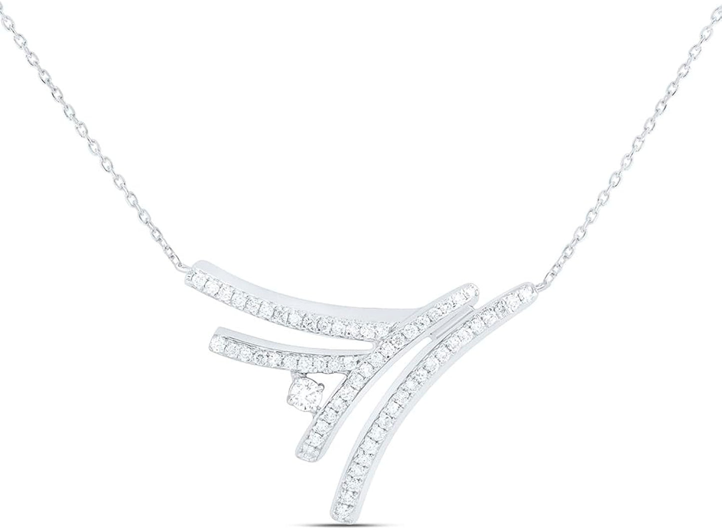 14K Yellow Or White Gold 1/4Ctw Natural Diamond Ana M Fashion Necklace (18 Inch)