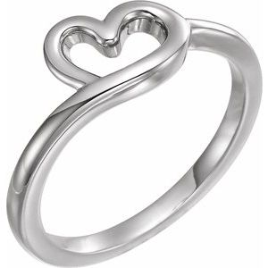 Sterling Silver Polished Heart Youth Ring Size 3