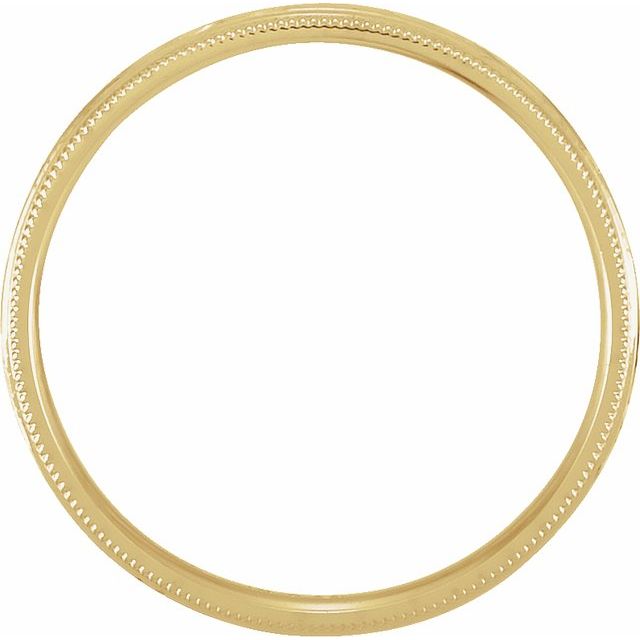 14K Yellow Gold Gold Polished Milgrain Sculptural Comfort-Fit Band, Size 6.5