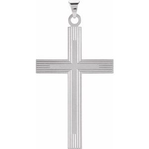 Sterling Silver 39 X 25 Mm Polished Cross Pendant