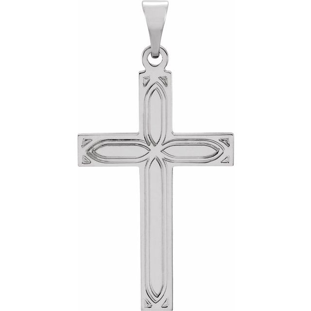 Sterling Silver 22 X 14 Mm Polished Cross Pendant