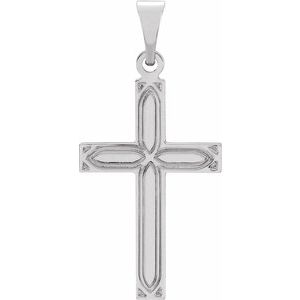 Sterling Silver 18 X 12 Mm Polished Cross Pendant