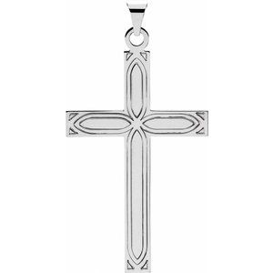 Sterling Silver 28 X 18 Mm Polished Cross Pendant