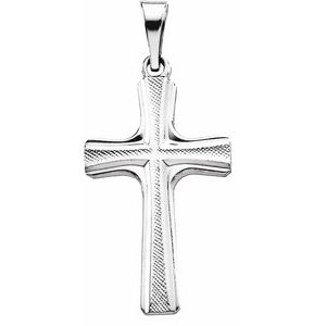 Platinum 20 X 12 Mm Polished Cross Pendant