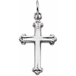 Platinum 15 X 10.5 Mm Polished Cross Pendant