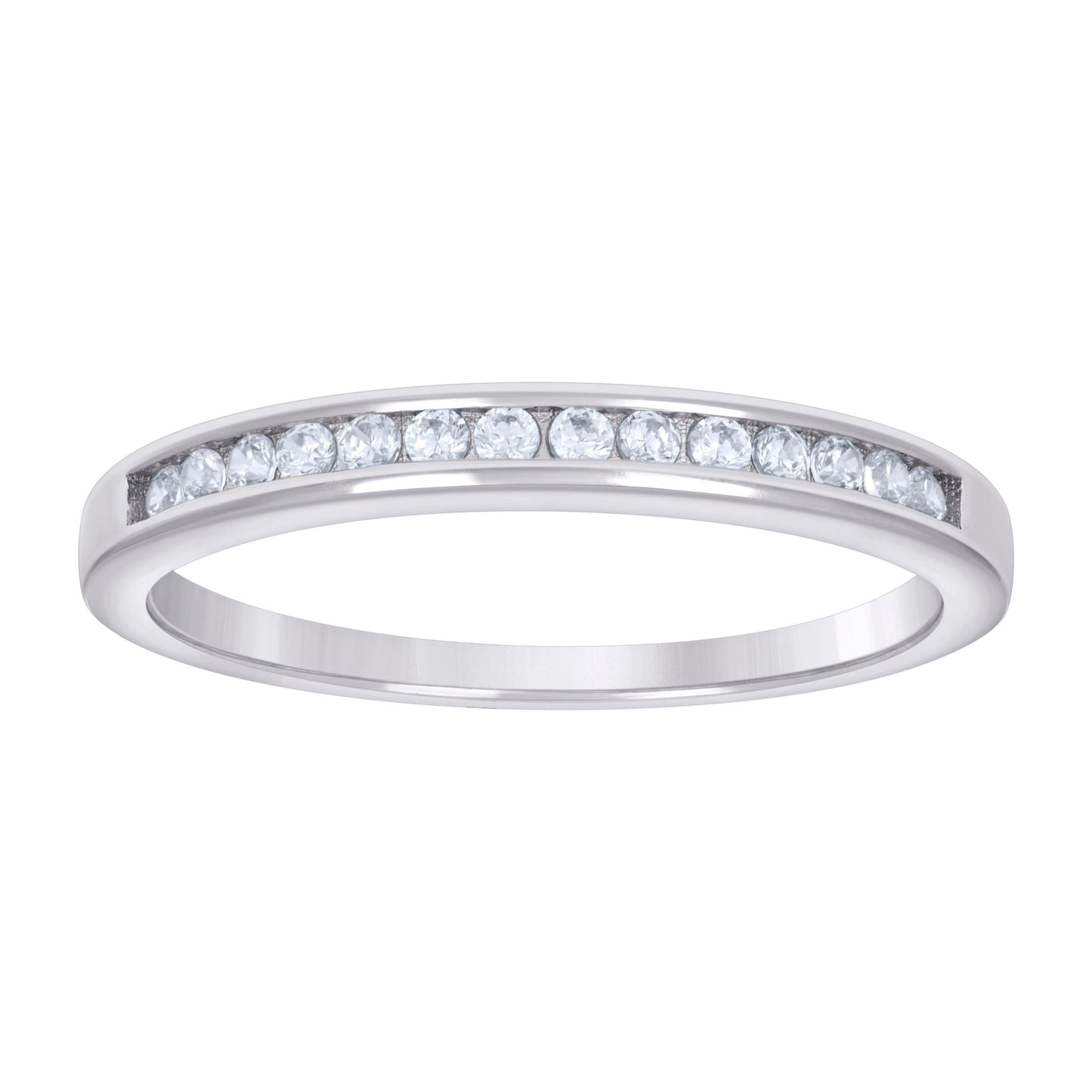 Sterling Silver Women's Cubic-Zirconia Fashion Bridal Anniversary Wedding Engagement Band Ring