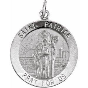 Sterling Silver 22 Mm Polished St. Patrick Medal