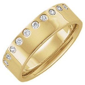 14K Yellow Gold Round 1.8 Mm 1/4 Ctw Natural Diamond Anniversary Band Size 7