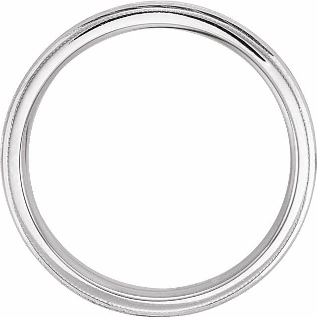 14K Yellow Or White Gold 6 Mm Polished Milgrain Wheat Pattern Comfort-Fit Band, Size 9