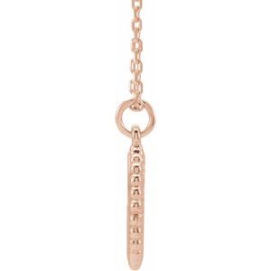 18K Rose Gold-Plated Sterling Silver Engravable Beaded Disc 16-18" Necklace