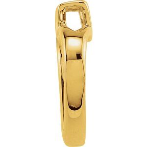 14K Yellow Gold 19.5 X 18.25 Mm Polished Heart Pendant Enhancer