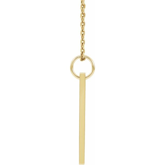 18K Yellow Gold-Plated Sterling Silver 20 X 5 Mm 16-18 In Polished .03 Ct Natural Diamond Engravable Bar Necklace