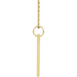14K Yellow Gold 20 X 5 Mm 16-18 In Polished .03 Ct Natural Diamond Engravable Bar Necklace
