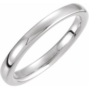 14K White Gold Round Polished Tapered Bombe Matching Band Size 6