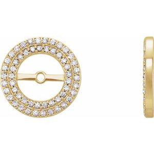 14k Yellow Gold Polished Natural Diamond Earring Jackets
