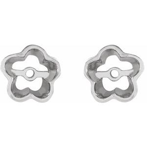 14k Yellow Or White Gold 4.3 Mm Polished Floral-Inspired Earring Jackets
