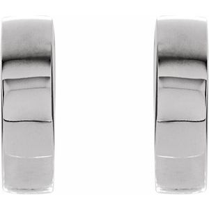 14K White Gold Polished 14.5 X 4.2 Mm Polished Hinged Earrings