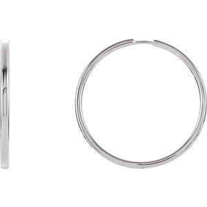 Platinum Pair Hinged Earrings, Length: 38.75 Mm, Thickness: 2.6 Mm
