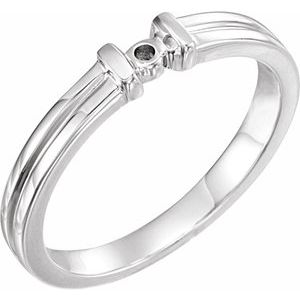 14K White Gold Polished Ring Shank Size 6