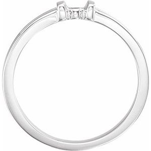 14K White Gold Polished Ring Shank Size 6