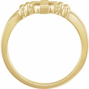 14K Yellow Gold Polished Cross Ring Size 7
