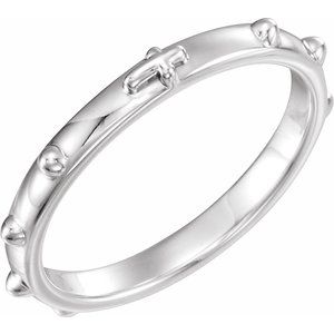 Sterling Silver 2.5 Mm Polished Rosary Ring Size 9