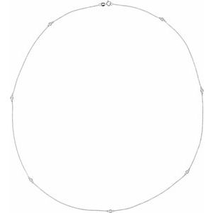 14K White Gold 7-Stone 2.3Mm Si1-Si2, G-H Each Polished 1/3 Ctw Lab-Grown Diamond Necklace