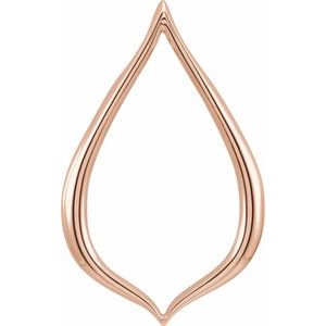 14K Rose Gold 31.4 X 19.6 Mm Polished Freeform Pendant