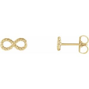 14K Yellow Gold Pair Friction Backs Infinity-Inspired Rope Earrings