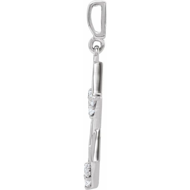 14K White Gold Round I1, H+ Polished 1/10 Ctw Natural Diamond Star Of David Pendant