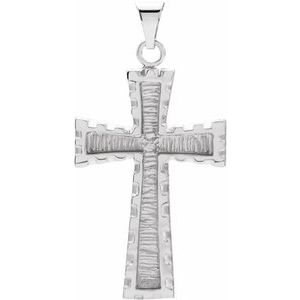 14K White Gold 30 X 20 Mm Polished Cross Pendant