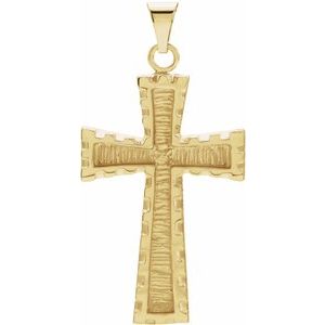 18K Yellow Gold 30 X 20 Mm Polished Cross Pendant