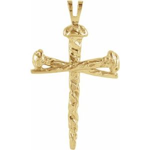 10K Yellow Gold 43 X 29.5 Mm Polished Cross Pendant