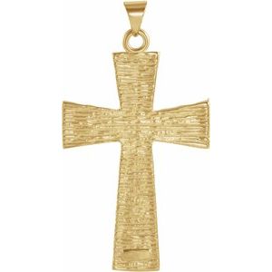 18K Yellow Gold 34 X 23 Mm Polished Cross Pendant