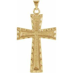 18K Yellow Gold 34 X 23 Mm Polished Cross Pendant