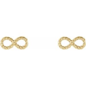 14K Yellow Gold Pair Friction Backs Infinity-Inspired Rope Earrings