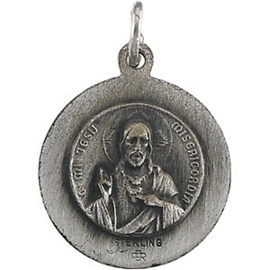 Sterling Silver 15 Mm Polished Scapular Medal