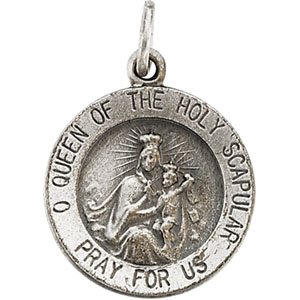 Sterling Silver 15 Mm Polished Scapular Medal